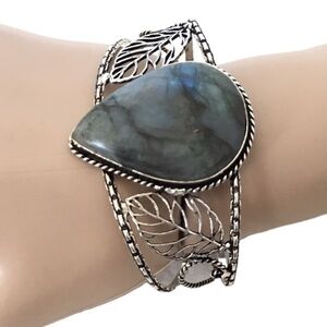 Huge Labradorite Gemstone Bracelet Cuff